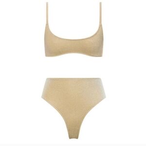 Triangl Gold Bikini Top